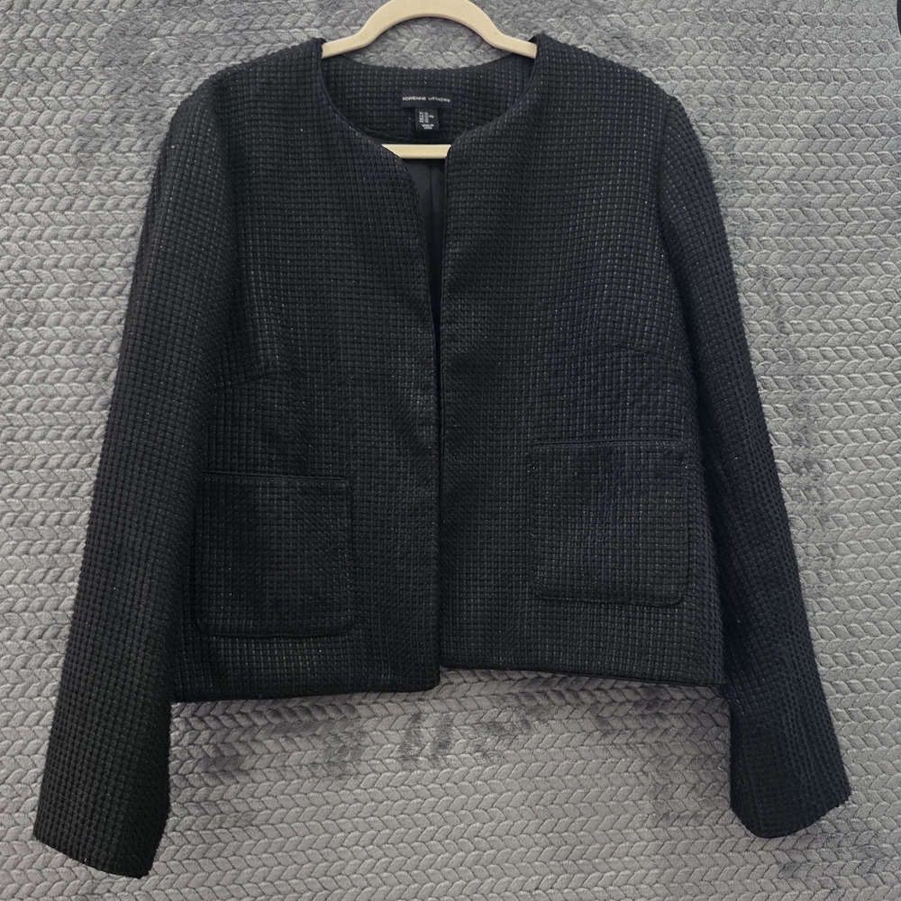 Adrienne Vittadini Black Textured Blazer